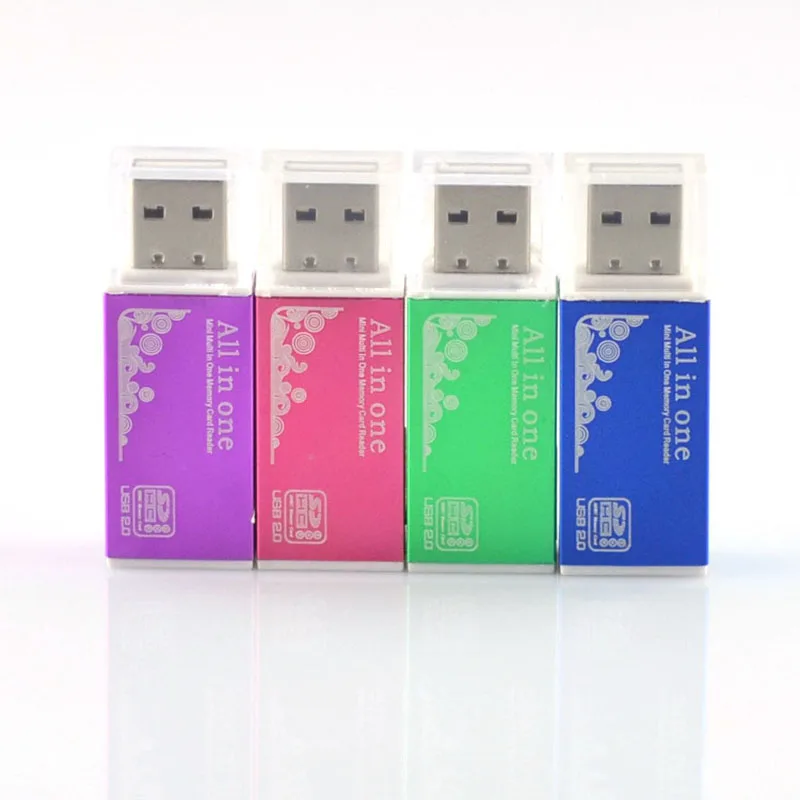 1PC random color Мульти все в 1 Micro USB 2,0 кард-ридер адаптер для картридер 2 микро-sd TF M2 MMC MS PRO DUO кардридер Горячая - Цвет: 1PC random color