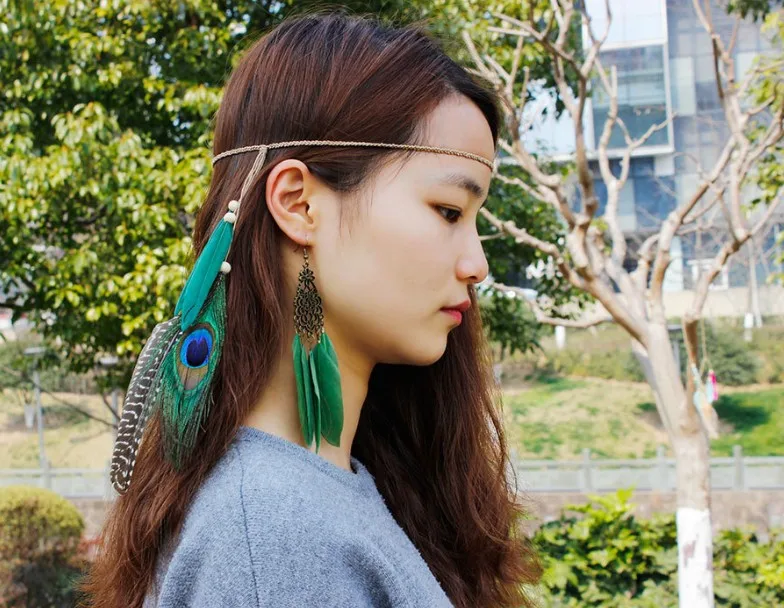 

3 Colors Beautiful Design Long Earrings Bohemia Big Light Feather Fashionable Women Dangle Earrings Zinc Alloy Beach Party