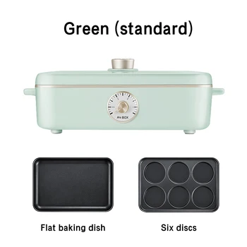 

YUEWO 220V Multi-function electric barbecue stove hot pot iron plate barbecue plate cooking pot frying barbecue machine