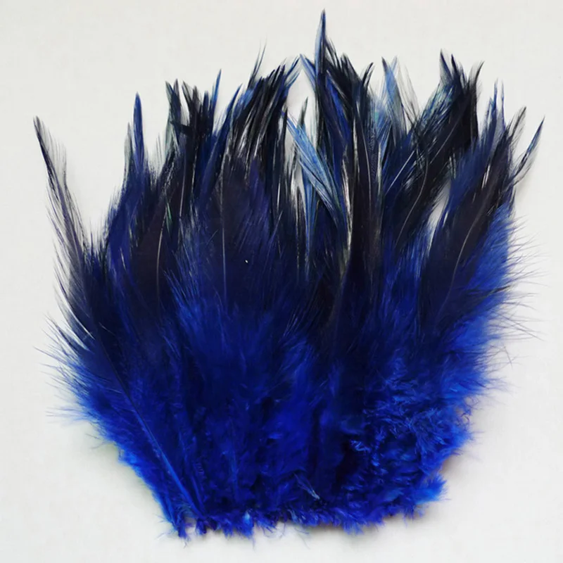 

50Pcs Blue 10-15cm Dyed Pheasant Chicken Neck Feather For DIY Crafts Rooster Plumas Jewelry Dreamcather Earring Party Decoration