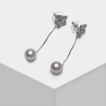 

Amorita boutique Five-pointed star mixed with artificial pearl drop earrings