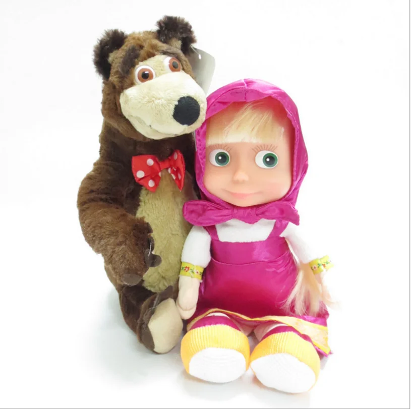 Русская музыкальная маша медведь плюшевые игрушки кукла мягкая обучающая для мальчиков девочек на день рождения Рождественская игрушка подарок на год