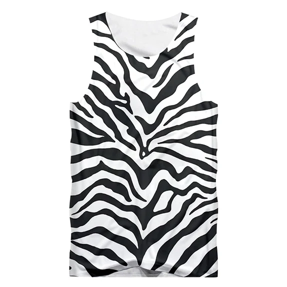 Tank top UJWI Мода для мужчин/женщин 2 шт. спортивный костюм комплект Harajuku 3d черный в то время как Зебра унисекс толстовки спортивная брюки костюм Фитнес Одежда - Цвет: Tank top