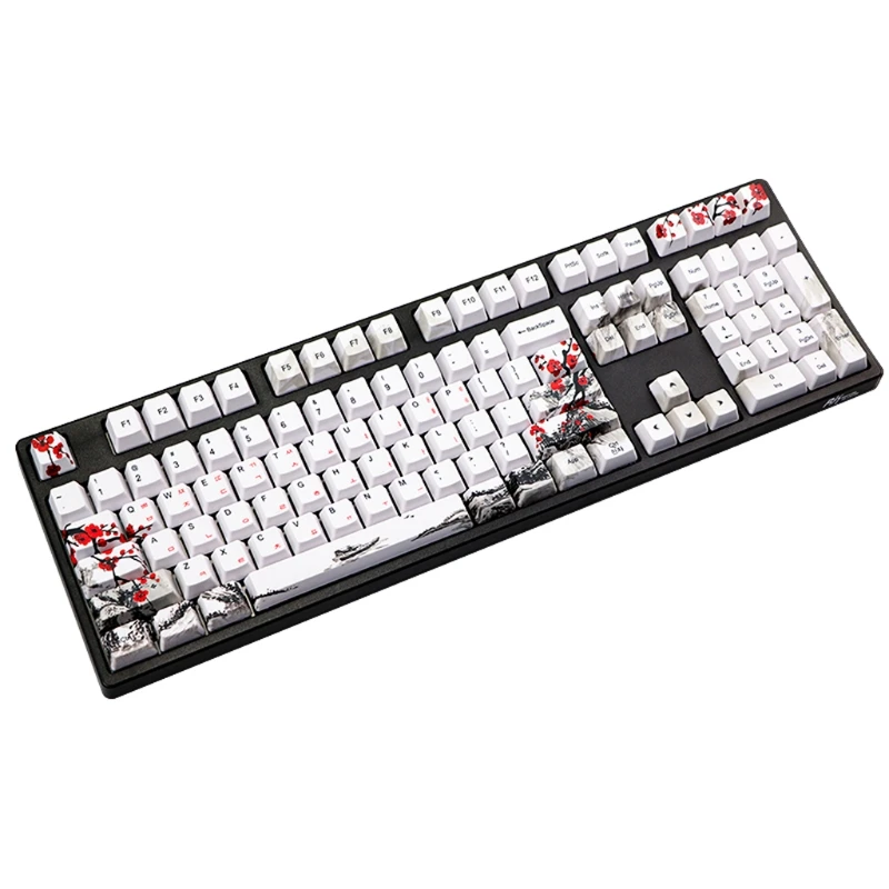 Корейская японская Цветущая Слива PBT пятисторонняя красящая подставка 110 клавиш