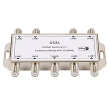 DS81 8 in 1 Satellite Signal DiSEqC Schalter LNB Empfänger Multischalter Heavy Duty Zink druckguss Chrom Behandelt