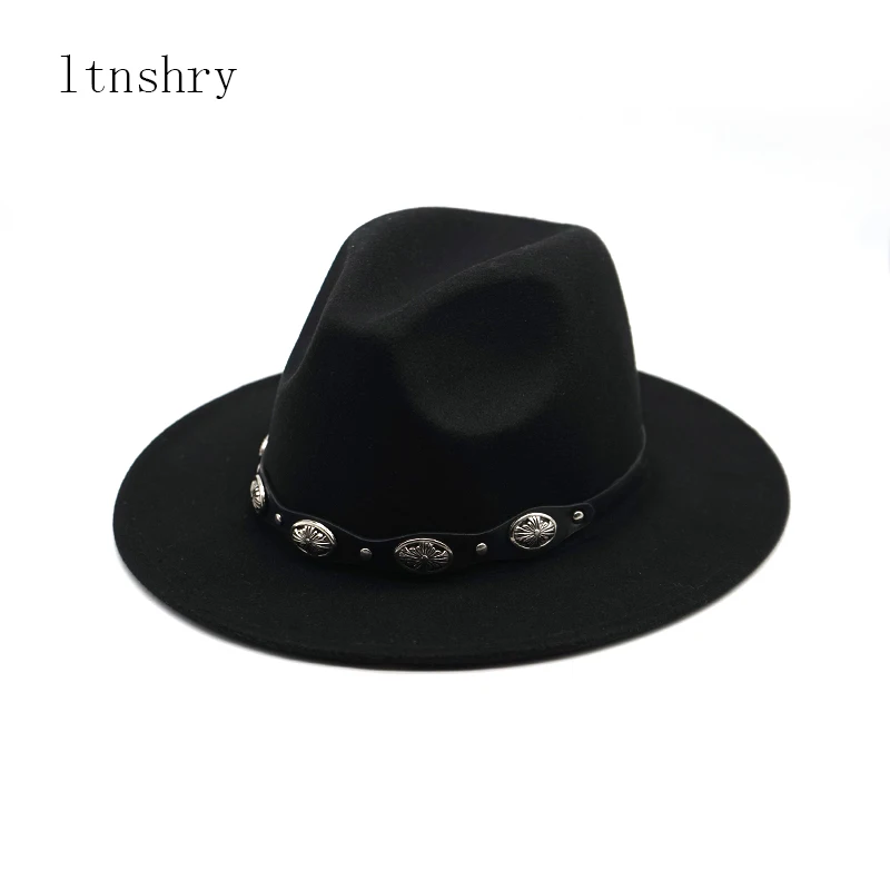 

2019 new Women Men Wool Vintage Gangster Trilby Felt Fedora Hat With Wide Brim Gentleman Elegant Lady Winter Autumn Jazz Caps