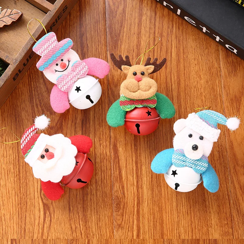 Jingle Bells-6pcs Рождественская елка украшения Висячие украшения аксессуары для дома цвет ключ подвеска с бубенчиками ремесла