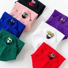 Harajuku śliczne hafty zwierząt śmieszne Носки kobiety Kawaii japońskie Skarpetki wyrażenie nowość bawełna Calcetines Mujer