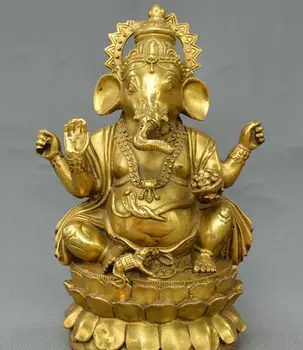 

Collect Chinese old Bronze Elephant head Ganesha God of Wealth of Japan statue