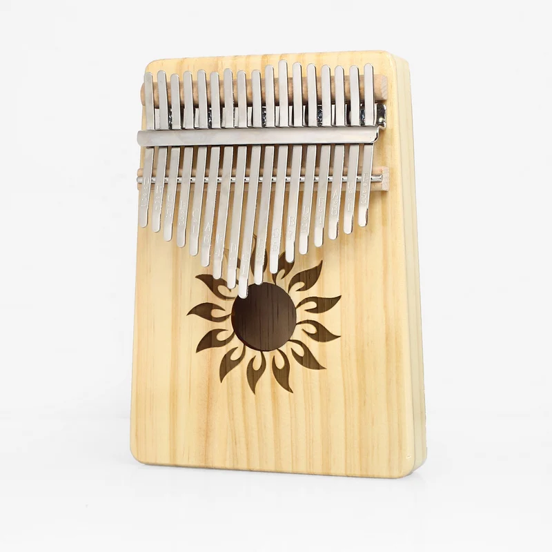 Kerus 17 teclas Kalimba africano sólido caoba dedo pulgar Piano Sanza de madera maciza Kalimba mbra pulgar - Цвет: Sun god