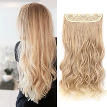 Lanyi, 5 клипсов/шт, натуральные волнистые волосы, удлинение, 20 дюймов, волосы на клипсах, длинные искусственные синтетические волосы для женщин, 3/4 на всю голову