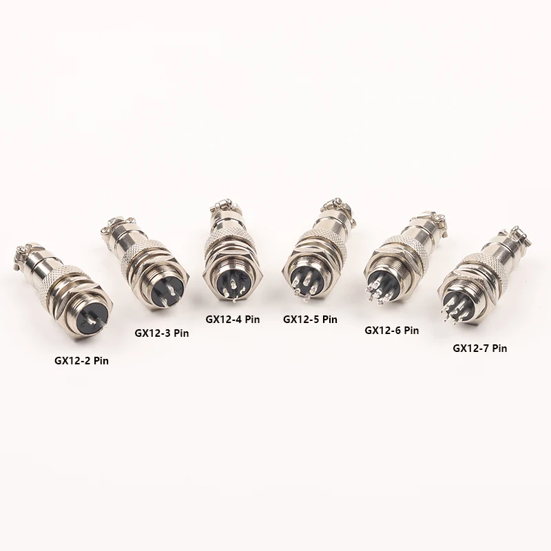1 Set GX12 Nut type Male Female Electric Wire Panel Connector 2/3/4/5/6/7 Pin 12mm Circular Power Aviation Socket Plug wire connector