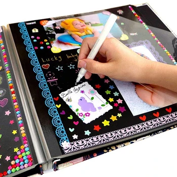 

Large 10in Scrapbooking Photo Album Handmade DIY Hard Paper Wedding Photo Album Memory Scrapbook Picture Albums