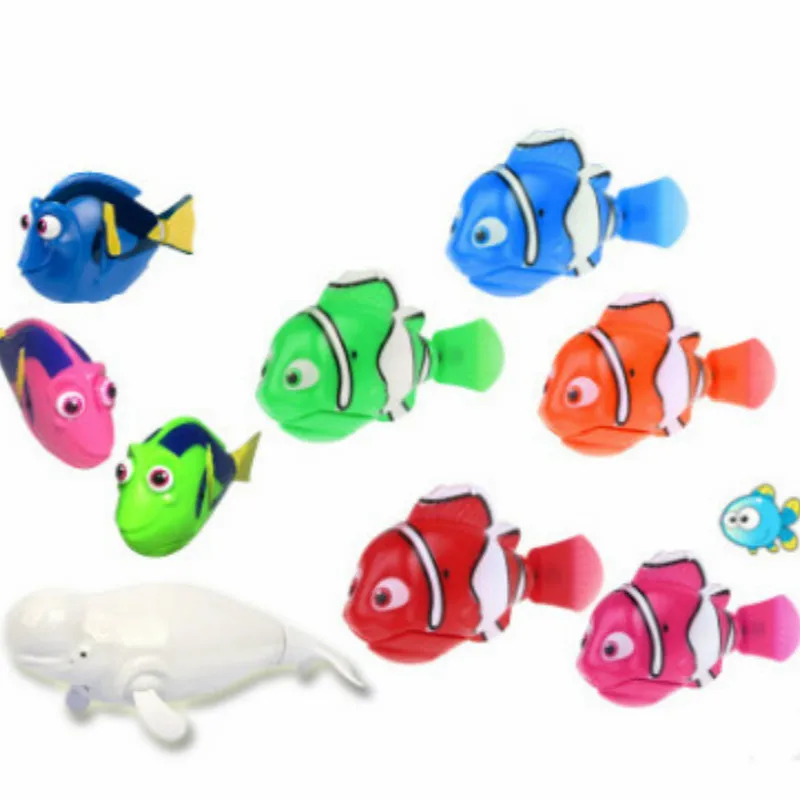 

10 Pcs / Lot Include 2 White Dolphin Swimming Electronic Pet Fish Toys Children Battery Powered Swim Robotic Fish