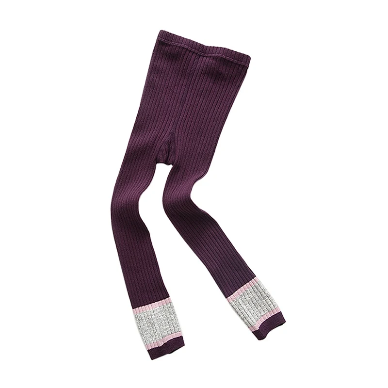 Purple L Колготки для девочек; колготки для маленьких девочек с рисунком кота; хлопковые трикотажные милые детские колготки; детские колготки - Цвет: Purple L