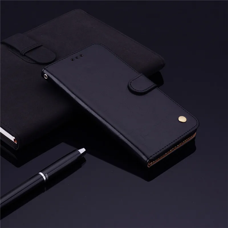 Leather Wallet Flip Case with Card Holder and Magnetic Closure