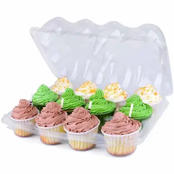 

8pack Cupcake Box Transparent 12-hole Disposable Tray Cake Box Wedding Party Cupcake Muffin Display Packaging Box
