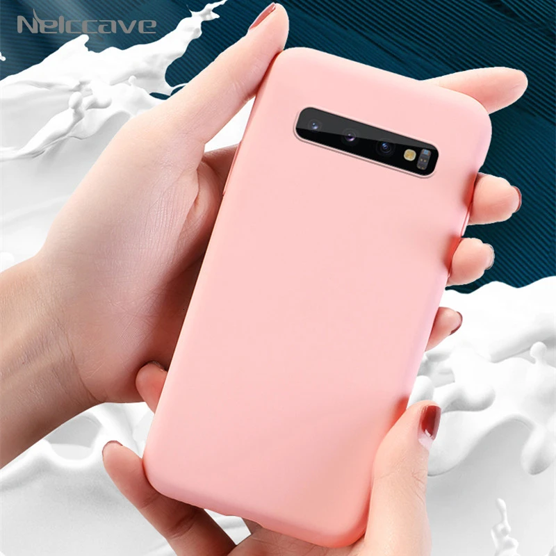 100 шт. жидкий силиконовый защитный чехол для samsung Galaxy S10 5G S10E S9 Plus S8 Note 10 Pro 9 8 A750 candy color чехол