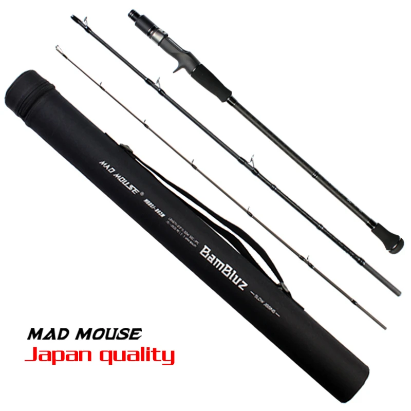 MADMOUSE BamBluz Japan Volle Fuji Teile 3 Abschnitt Tragbare Langsam Jigging Stange 1,9 M Verschiffen/casting Corss Carbon Ozean boot Stange