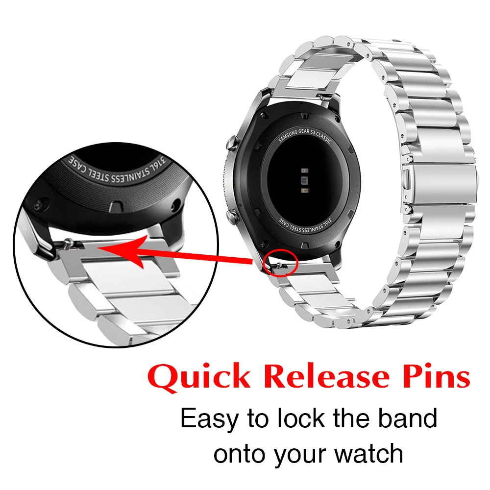 OULUCCI 18 20 22 мм браслет для galaxy 42 мм 46 мм часы s2 s3 huawei 2 классические часы GT pro Pebble Time steel Huami Amazfit