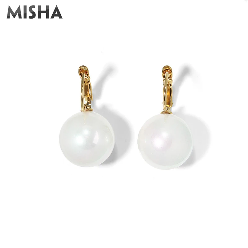 MISHA, трендовые серьги для женщин, натуральный жемчуг, клипсы, ювелирные серьги для молодых девушек, дам, подарки 0023