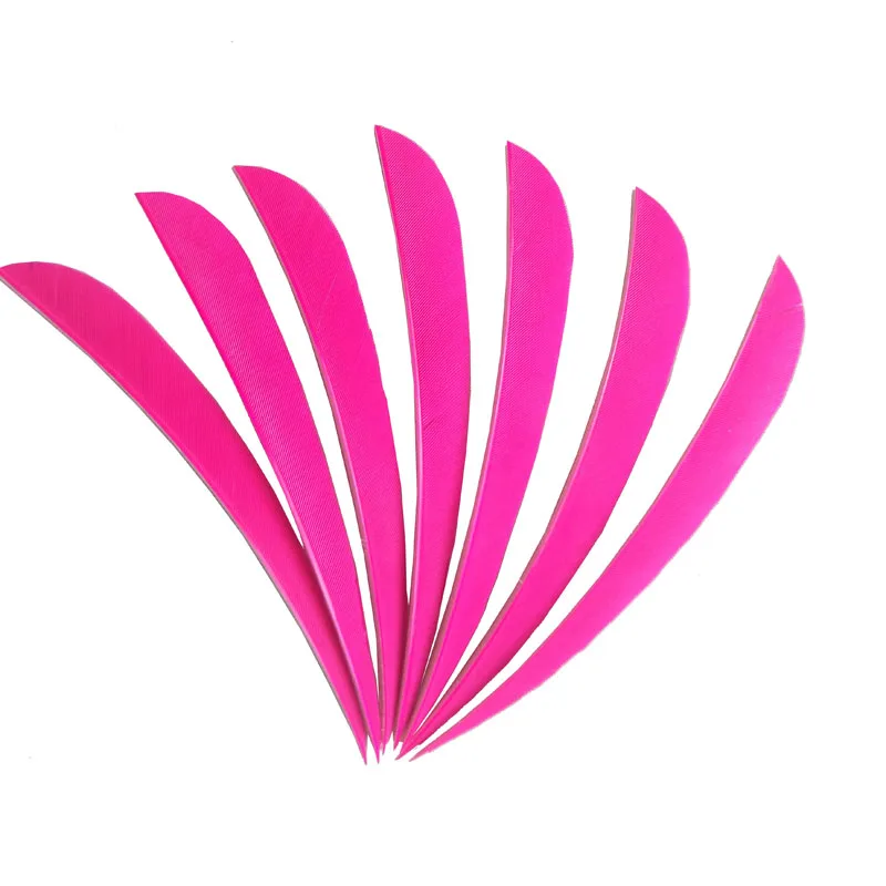 50 шт. стрельба из лука 5 дюймов стрелы перо правое крыло Настоящее Флетчинг деревянный углеродный охотничий стрела для стрельбы аксессуары - Цвет: pink