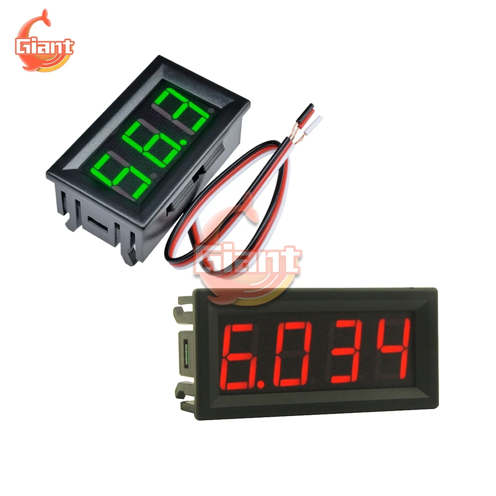 Digital 3-digit LED Voltmeter Panel Voltage Meter 12V Red/ Blue/Water Blue/Green 