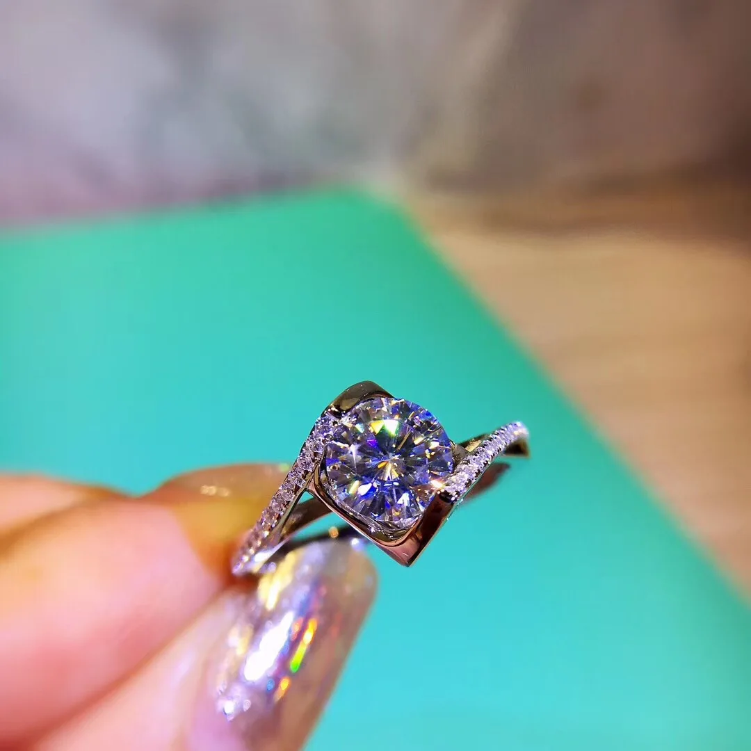 Роскошное элегантное кольцо Moissanite для женщин, известный бренд, новое серебро 925 пробы AAA cz циркониевые любовники обручальные Обручальные кольца