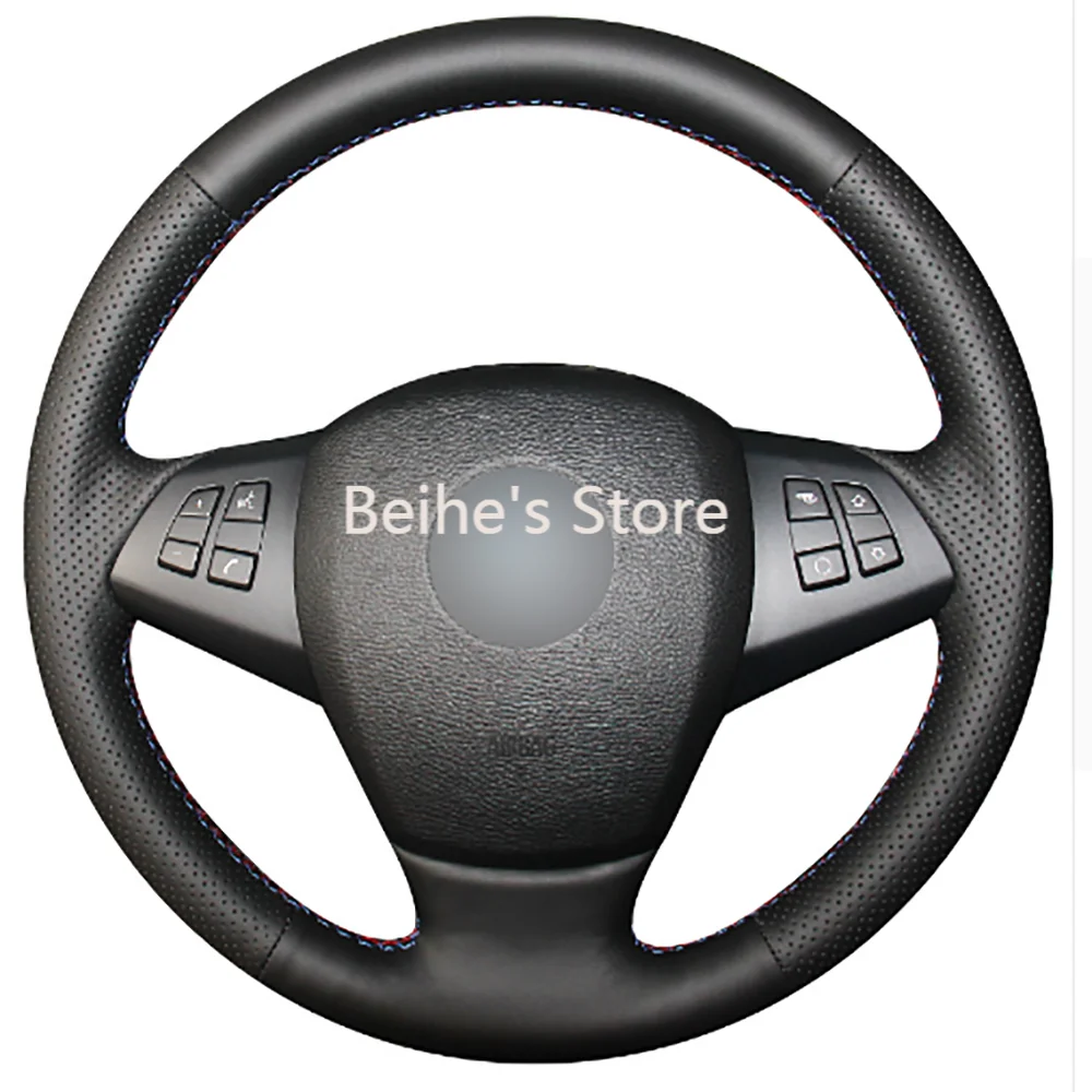 DIY Free Customized PU Steering Wheel Stitch on Wrap Cover For BMW E70 X5Steering Covers