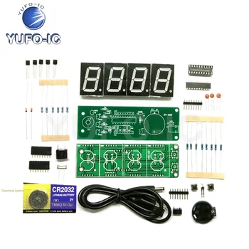 

Free Ship 3pcs Four Clock Extra-Large Display AT89C2051 Single Chip Microcomputer Electronic Production Suites Red Parts