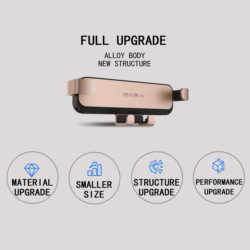 Universal Grip Car Mount Alloy Gravity Phone Holder Stand Bracket For Samsung Phone Accessories
