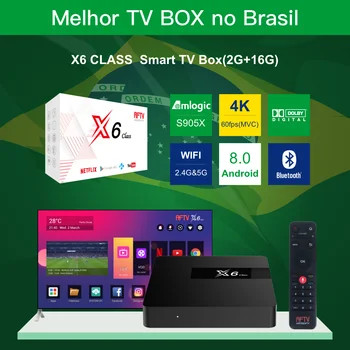 

2020 AFTV X6 Class S905X 2G+16G Android 8.0 TV BOX with 2.4G&5G Dual-band Wifi BT4.1&Dolby TV BOX 2.4G Google Voice Air Remote