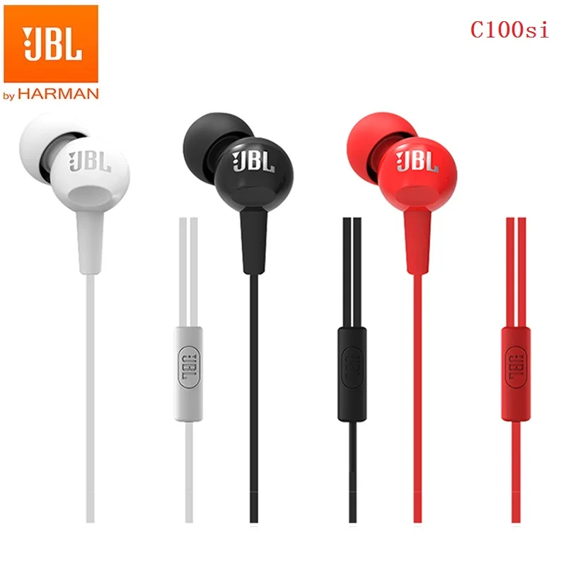 Оригинальные Проводные стереонаушники JBL C100Si с разъемом 3 5 мм музыкальная