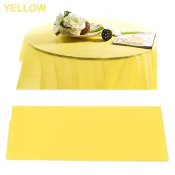 

New 1PC 137X183cm Plastic Disposable Tablecloth Solid Color Wedding Birthday Party Table Cover Rectangle Desk Cloth Wipe Covers
