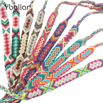 

10pcs/lot Assorted Bohemian Friendship Bracelet Braided Thread Cord Weave Woven Women Men Handmade Ethnic Bracelets NO.11-20