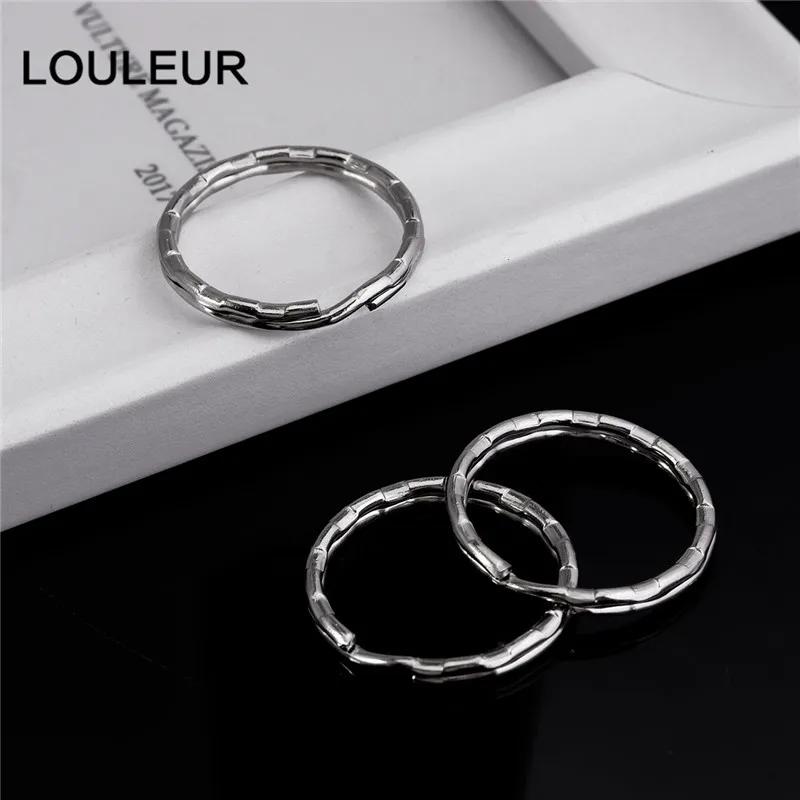 30pcs Wholesale Stainless Steel Hole Key Ring Key Chain Rhodium Plated Bump Round Split Keychains DIY Jewelry Making  20 25 30mm