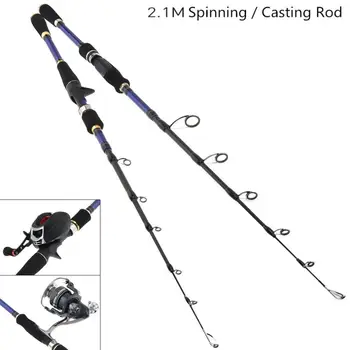 

2.1m Carbon Fiber Lure Fishing Rod MH Power Spinning Casting Rod 6 Section Telescopic Ultra Light Travel Fishing Pole