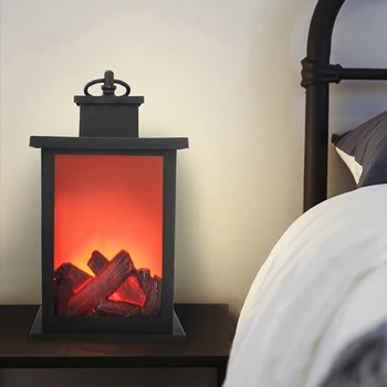 

Simulated Fireplace LED Flame Lantern Lamps AA Battery Plastic Delicate Originality Long Life Ornament Courtyard Room Decoration