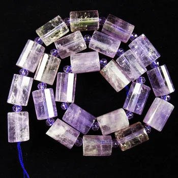 

1Strand 61.1g Faceted Brazil Natural Amethyst Column Loose Bead 15.5" 13x9mm TZ1752