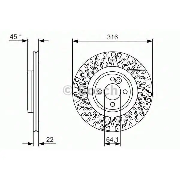 Диск тормозной передний Mini Mini Cooper 1.6 08 BOSCH 0 986 479