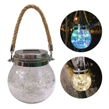 

Hanging Solar Lights Lantern Lamp With Shepherd Hook, Metal Waterproof Edison
