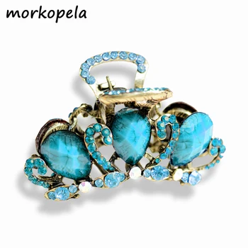 

Morkopela Vintage Hair Claw Jewelry Rhinestone Banquet Hair Clip Accessories Women Metal Hair Pin Jewelry