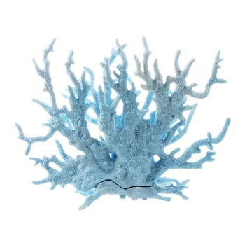 

New Aquarium Fish Tank Light Blue Artificial Plastic Coral Decor