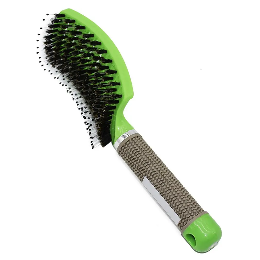 

Hairdressing Comb Curved Boar Bristles Smooth Hair Curling Comb Styling Comb Straight Hair Massage Comb