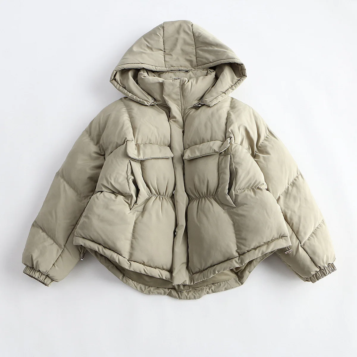 

2018 Autumn And Winter Two-color Hooded Short Thick Cotton-padded Jacket Coat