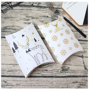 

Korean contracted candy box pillows Christmas box wholesale Christmas party favors gift box packaging order folding carton 50pcs