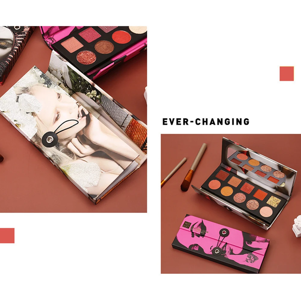 Givenone 10 цветов, Металлические тени для век, макияж, палитра теней для век, матовое мерцание, палитра для макияжа, блестящие пигментные тени для век