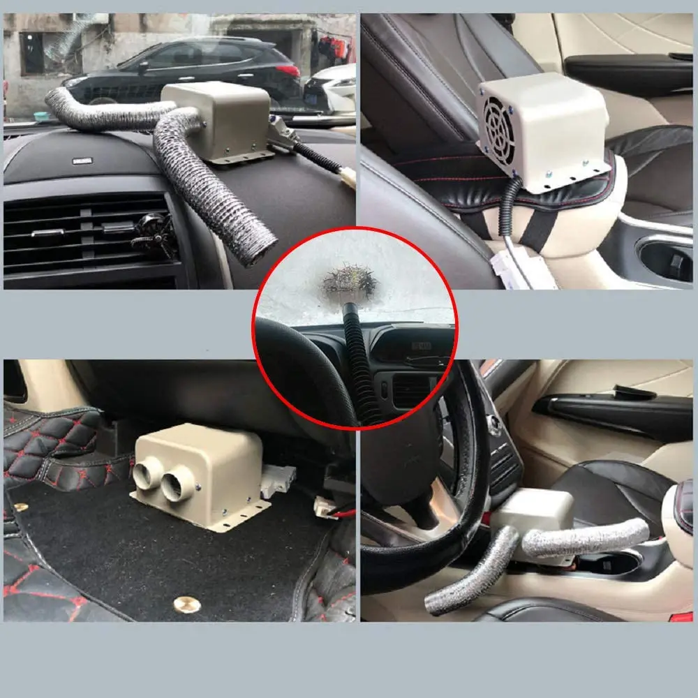 Aramox 12V 800W Auto Defogger - Snelle Voorruit Ontdooier & Verwarmer Met 2 Luchtuitlaten