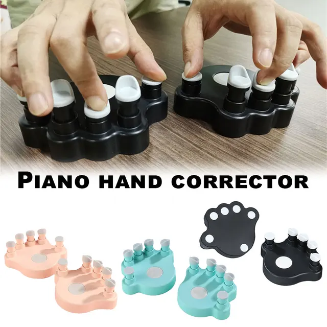 1 Pair Piano Finger Trainer Grip Stringed Instrument Accessories Fingers Grips Exerciser Trainer with 5 Round Keys