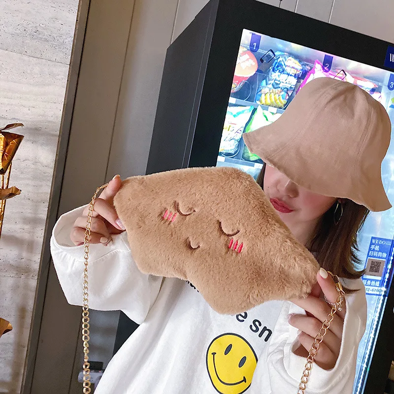 

2019 New Style Shy Cloud mao rong bao WOMEN'S Fashion Handbag Fashion Korean-style Versatile Shoulder Bag Oblique Chain Mobile P